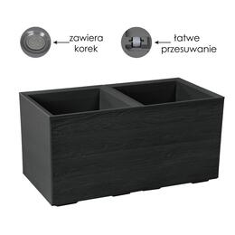 Kvetináč Karo 800x400 mm z recyklovanej dosky, čierny