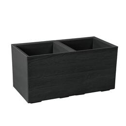 Kvetináč Karo 800x400 mm z recyklovanej dosky, čierny