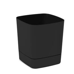 Kvetináč s podšálkom Clima 300x300 mm, recyklovaný, čierny