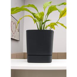 Kvetináč s podšálkom Clima 300x300 mm, recyklovaný, čierny
