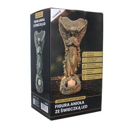 Stojaca figúra anjela s LED osvetlením a vázou na kvety