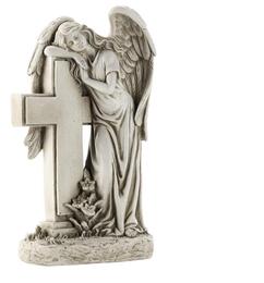 Stojaca figura anjela s krížom 33 cm