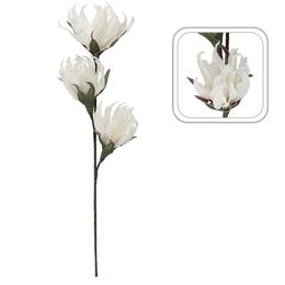 Dekoračná kvetina - Biela magnólia s 3 kvetmi (96 cm)