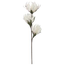 Dekoračná kvetina - Biela magnólia s 3 kvetmi (96 cm)