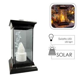 Solárny lampión s LED sviečkou 14 x 14 x 28 cm