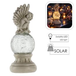 Figúra anjela na kulí s LED efektom rozbitého skla 33,5 cm