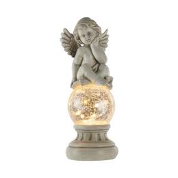 Figúrka anjelika s LED efektom rozbitého skla 14 x 14 x 37 cm