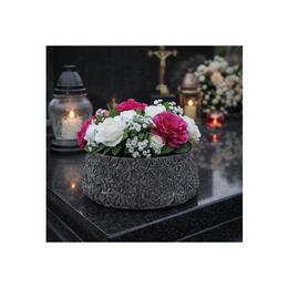 Elegantný tmavosivý betónový kvetináč 25 x 25 x 11 cm
