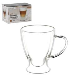 Sada 2 sklenených pohárov na latte s dvojitou stenou a uchom 300 ml