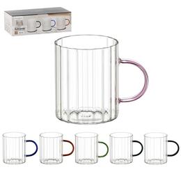 Sada 6 sklenených pohárov 'Stripped' s uchom 400 ml