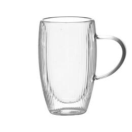 Sada 2 sklenených pohárov s dvojitou stenou a uchom, 440 ml