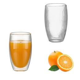 Sada 2 sklenených pohárov s dvojitou stenou 440 ml