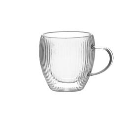Sada 2 sklenených pohárov s dvojitou stenou a uchom 230 ml