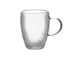 Súprava 2 sklenených pohárov s dvojitou stenou a uchom 350 ml