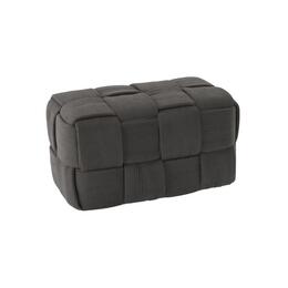 Tmavosivý pletený puf obdĺžnikový 52 x 28 x 28 cm