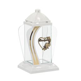 Biele srdce lampión 30 cm - elegantná dekorácia do exteriéru