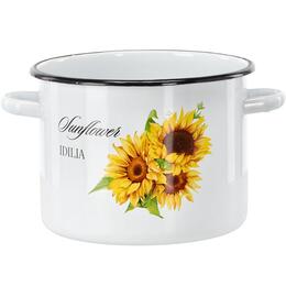 Emaliovaný hrniec so slnečníkom, 5,5 l, 22 cm, biely