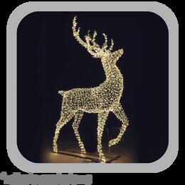3D vianočná dekorácia - sob 'Dasher' s LED osvetlením, 2,5 m