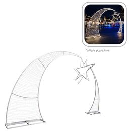 3D vianočná dekorácia - polmesiac s LED hviezdou 3,5 m