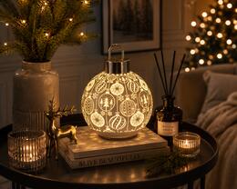 Zlatá sklenená LED bombka, 15 x 20 cm
