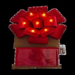 Vianočná mašľa s LED osvetlením červená 40 x 40 cm