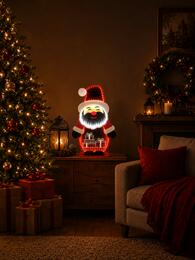 Vianočná dekorácia 3D - Santa Claus s LED zrkadlom