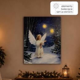 Obraz na plátne LED - Anjel s lampou 30 x 40 cm