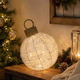 Vianočná LED bombka 25 x 34 cm biela