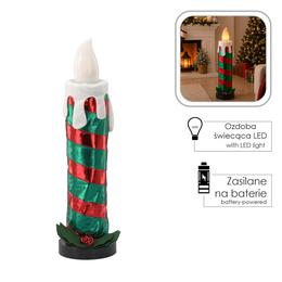 Vianočná ozdoba Bożonar - Zeleno-červená LED sviečka 90 cm