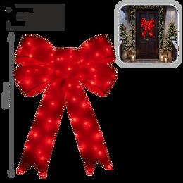 3D LED dekorácia - červená kokarda 120 cm