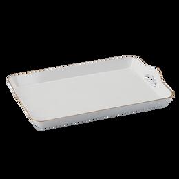 Elegantná biela dekoratívna taca 43,5 x 29,7 x 5 cm