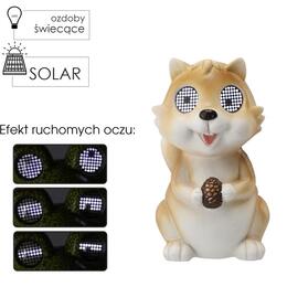 Záhradná figúrka veverky so svietiacimi očami
