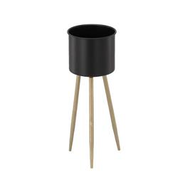 Elegantný čierny stojak na kvety so zlatými nohami 50 cm