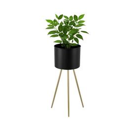 Elegantný čierny stojak na kvety so zlatými nohami 50 cm