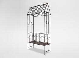Pergola so lavičkou 123 x 63 x 252 cm v antickej bronzovej farbe