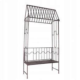 Pergola so lavičkou 123 x 63 x 252 cm v antickej bronzovej farbe