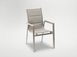 Hliníkové záhradné kreslo s Polywood béžové 64 x 55 x 91 cm