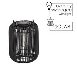 Čierny solárny lampión 24 cm