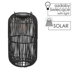 Čierny solárny lampión 39 cm