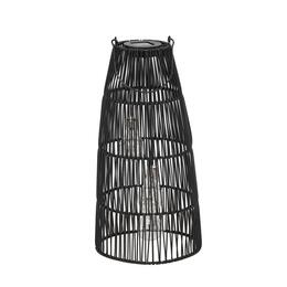 Solárny lampión čierny 47 cm