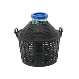 Sklenený balón v koši 20 l so širokým otvorom