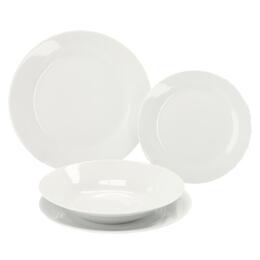 Okrúhly porcelánový obedový set 18 ks - biely