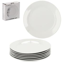 Sada 6 elegantných bielych dezertných tanierov 19 cm