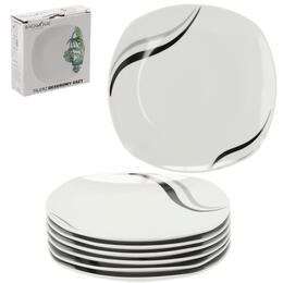Sada 6 elegantných štvorcových dezertných tanierov 20 cm
