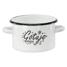 Biely emailovaný hrniec 2 l, 16 cm