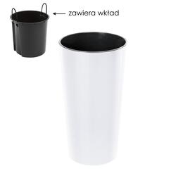 Hliníkový kvetináč Ľalia 250 mm s vnútornou vložkou - biely