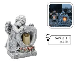 Figúrka anjelika so srdiečkom a LED sviečkou