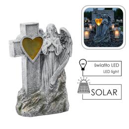 Figúra anjela s krížom a LED osvetlením