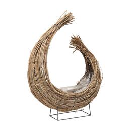 Prútená polkruhová kosárka z vŕby 45 x 12 x 45 cm