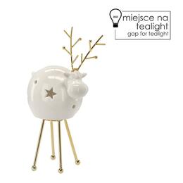 Figúrka renifera s miestom na tealight, 22,3 cm